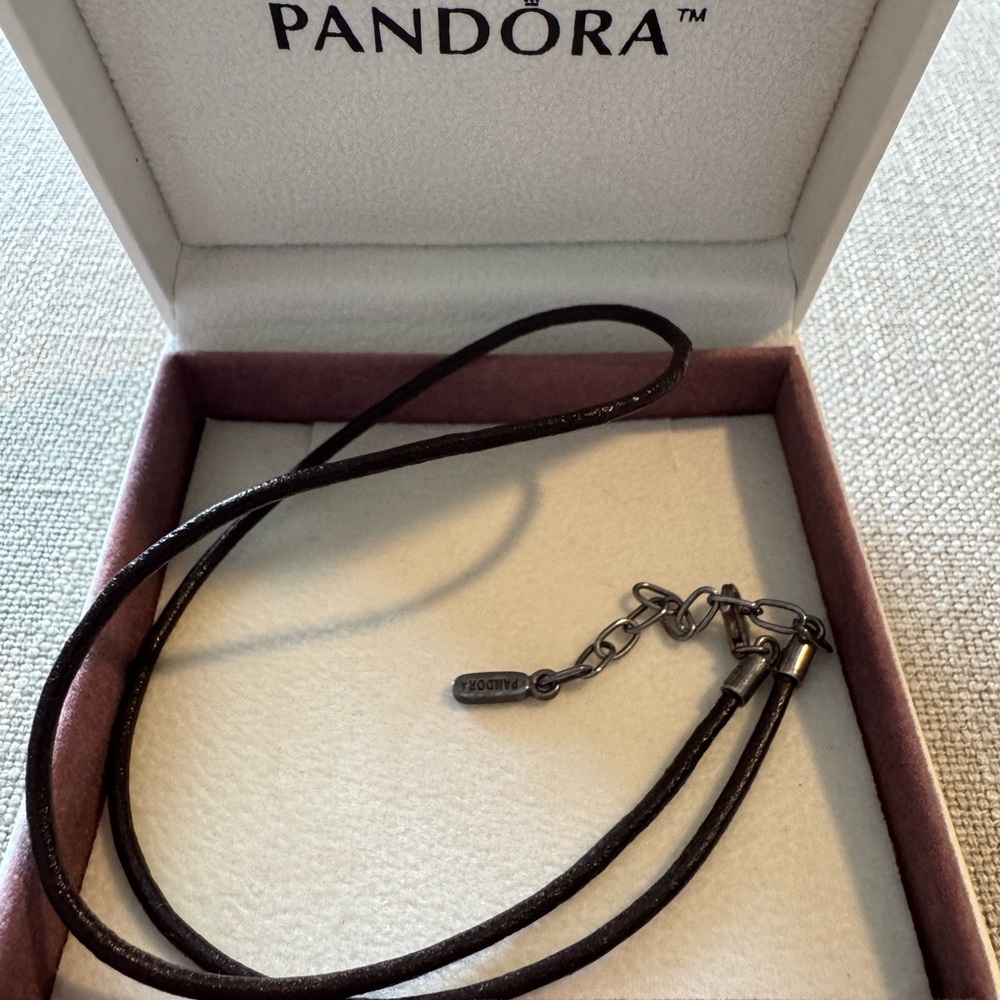 Pandora Dark Brown Leather Necklace 16” - Picture 5 of 5